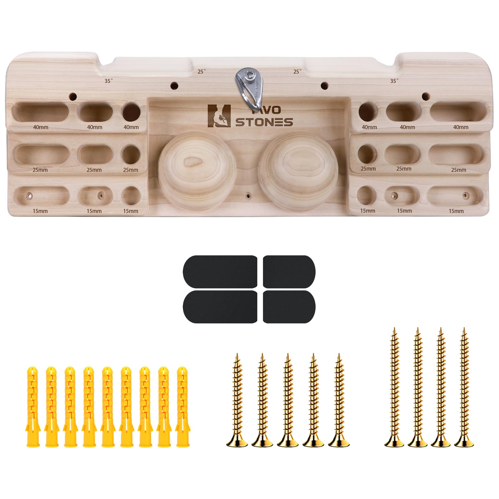  Rock Climbing Training - TWO STONES Hangboard mit Jugs, Slopes und Edges für Fortgeschrittene
| Fingerboard für Fortges