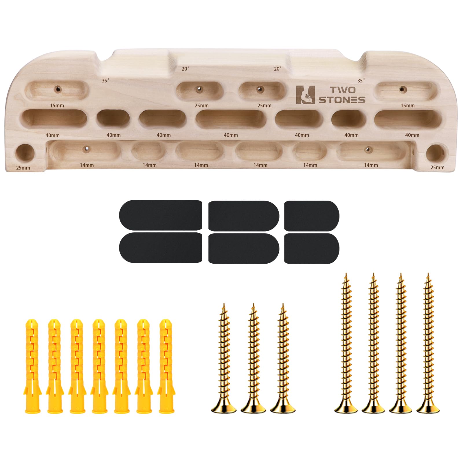  Two Stones Fingerboard für Rockkletterer - Trainingstool für Innenausbildung und Outdoor-Praxis
| Two Stones Rock Climb